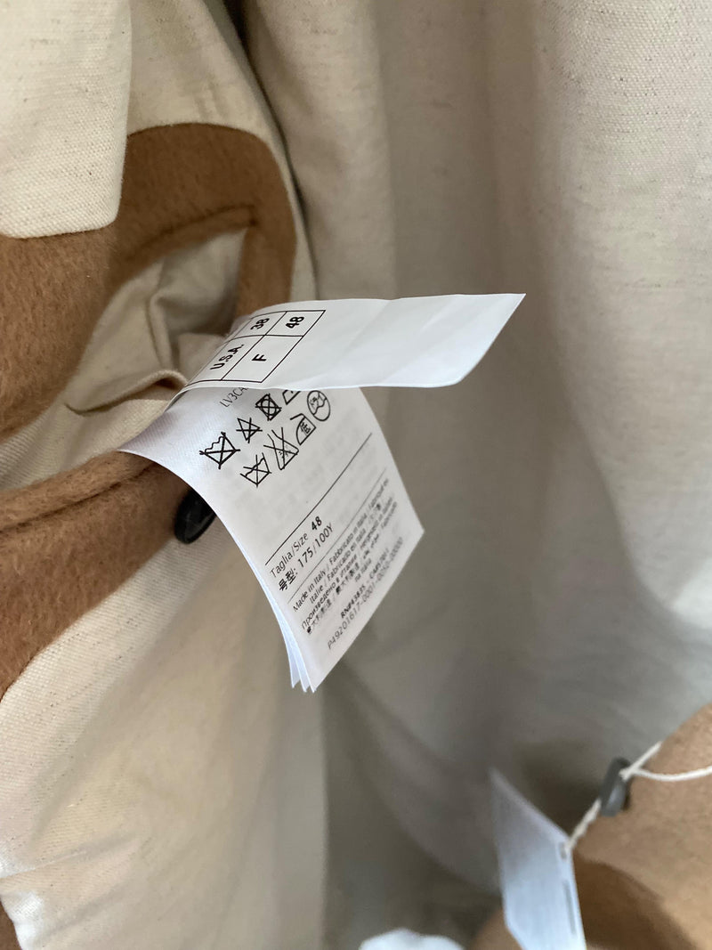 Camel Wood Rockstud Detail Coat