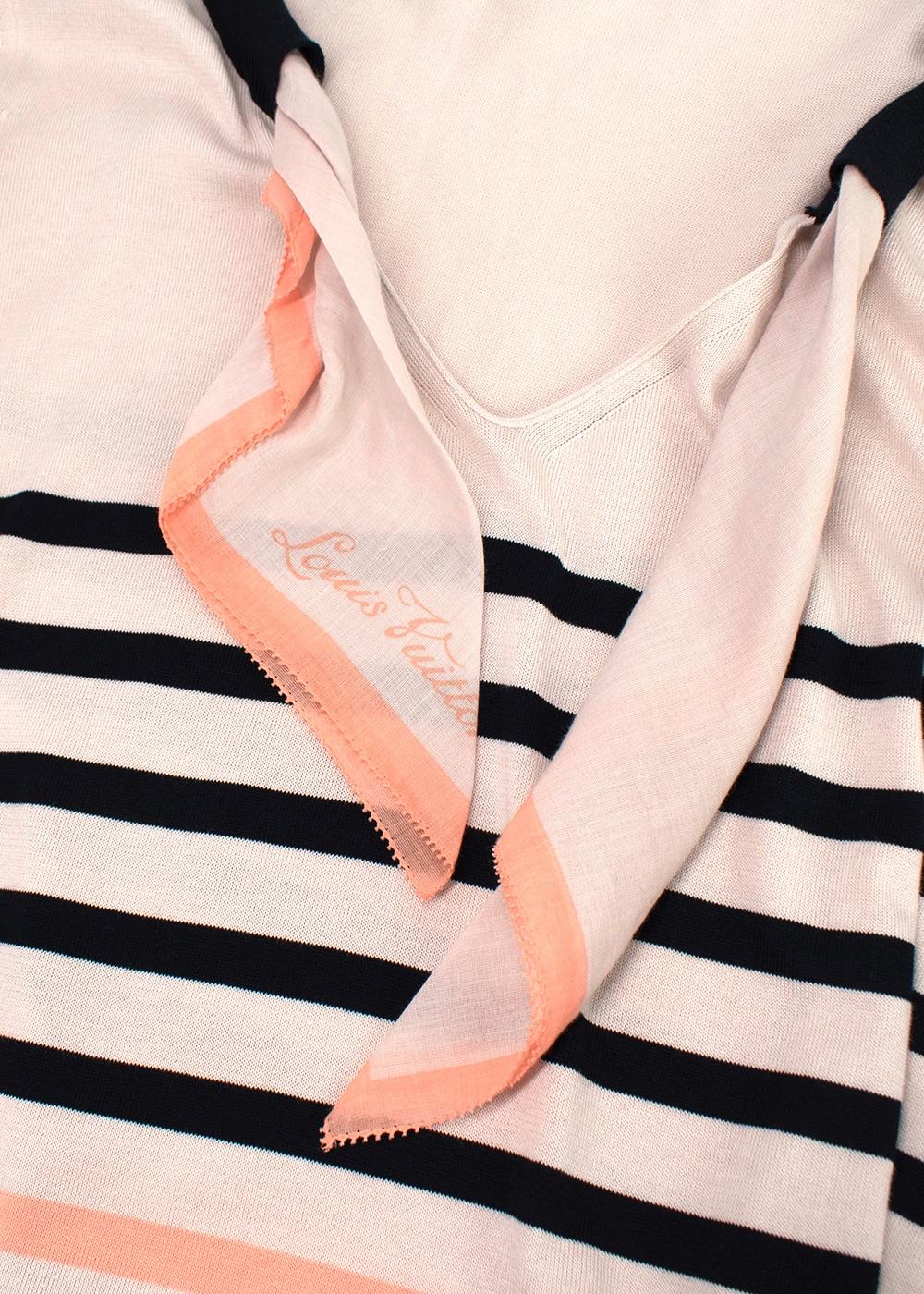 Louis Vuitton Beige Striped Tie-neck Dress