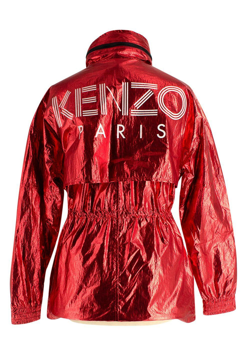 Kenzo Red Metallic Windbreaker Jacket
