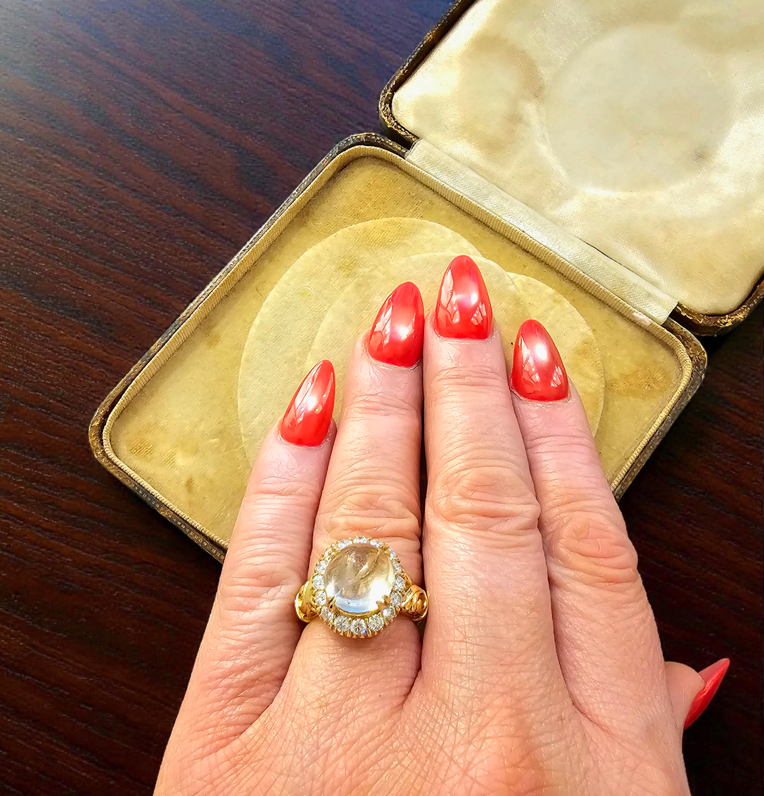 Bespoke Vintage Quartz and Diamond Cluster Ring