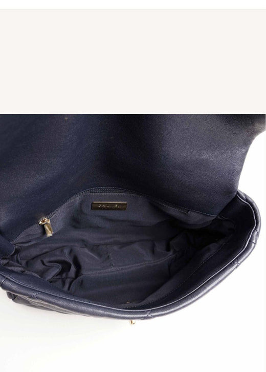 Chanel Navy Blue 19 Large Flap Bag