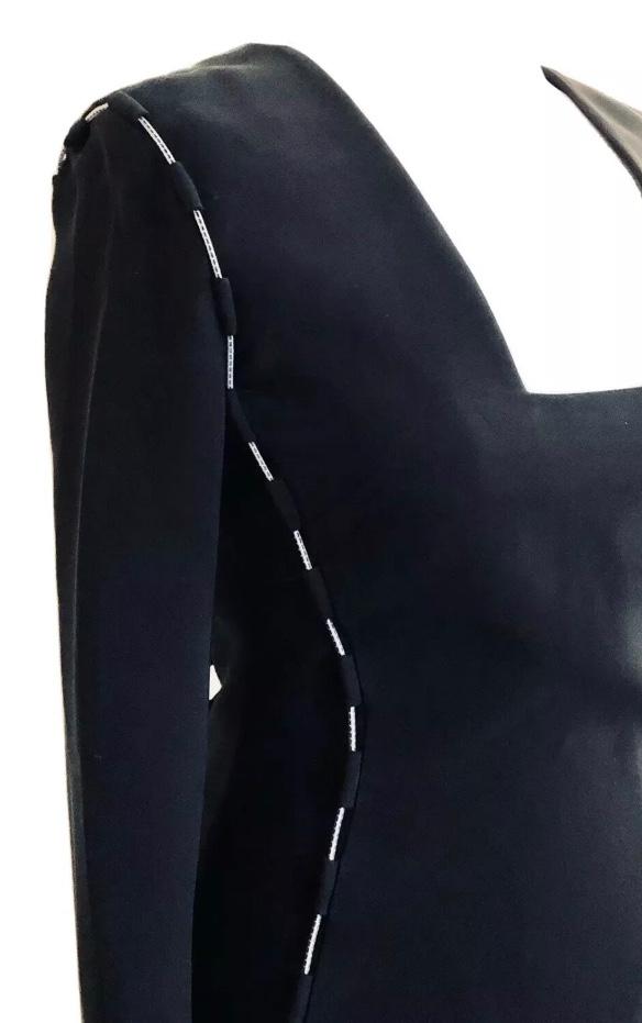 Antonio Berardi cord detail black knee-length pencil dress