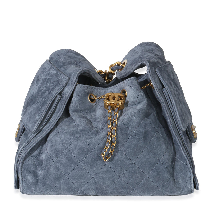 Chanel Quilted Suede Small Chanel 25 Hobo