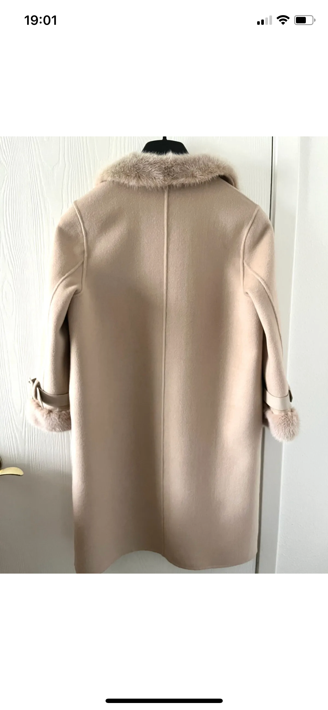 Wool & Cashmere Coat with Mink Fur Trim