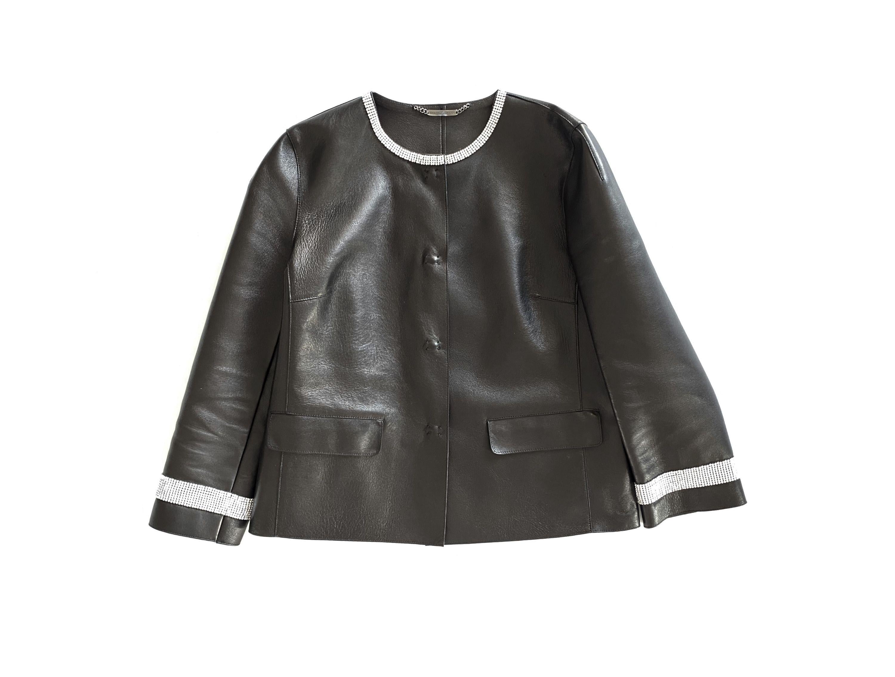 black leather cropped jacket