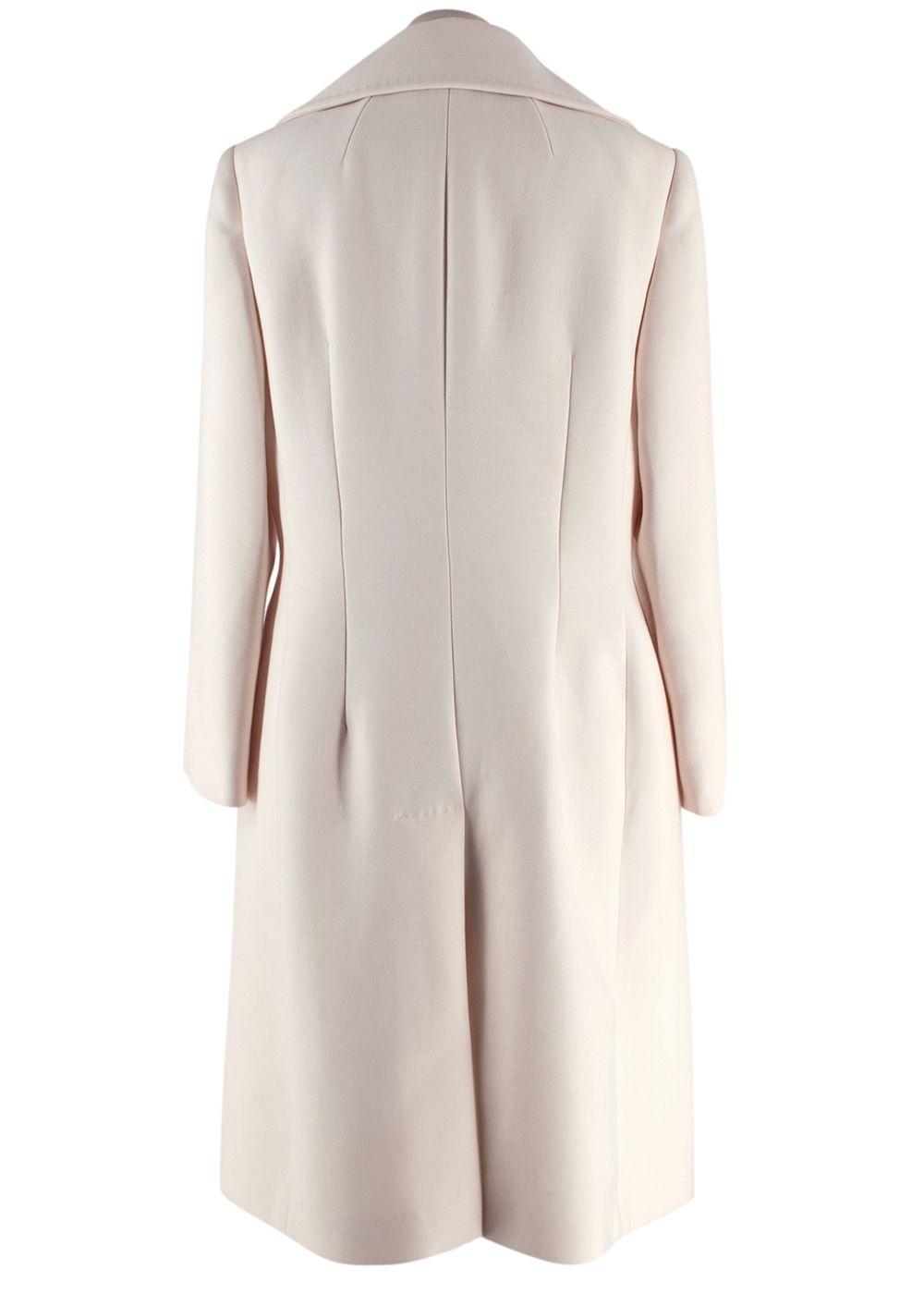 Dolce & Gabbana Cream Double Breasted Longline  Wool Coat