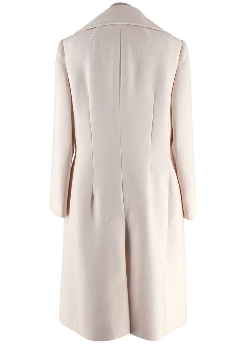 Dolce & Gabbana Cream Double Breasted Longline  Wool Coat
