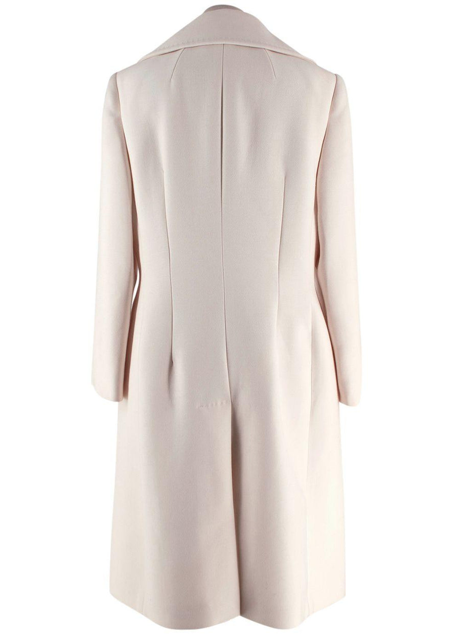 Dolce & Gabbana Cream Double Breasted Longline  Wool Coat