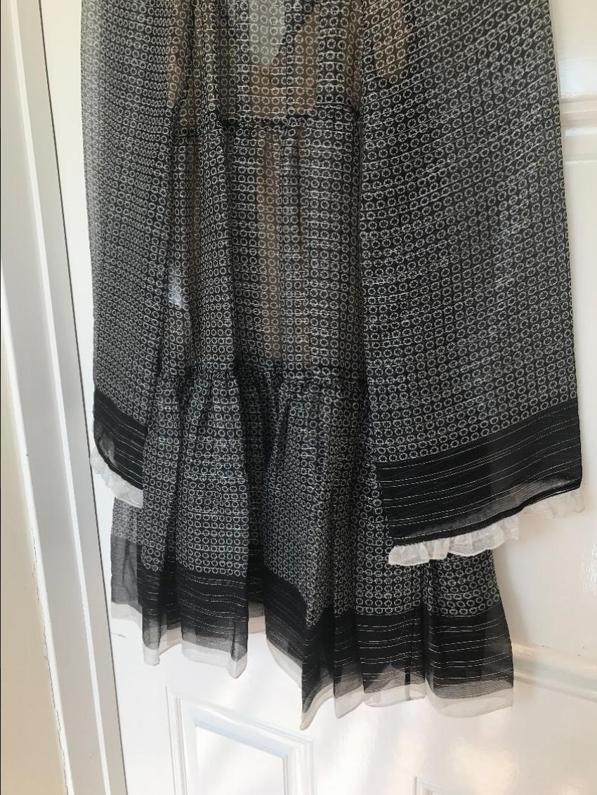 Stella Mccartney Circle Star Print Silk Tiered Dress