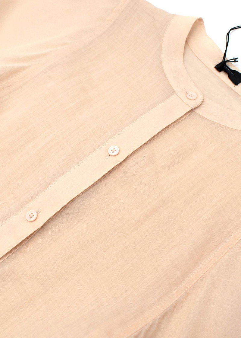Button Up Beige Silk Blend Tunic