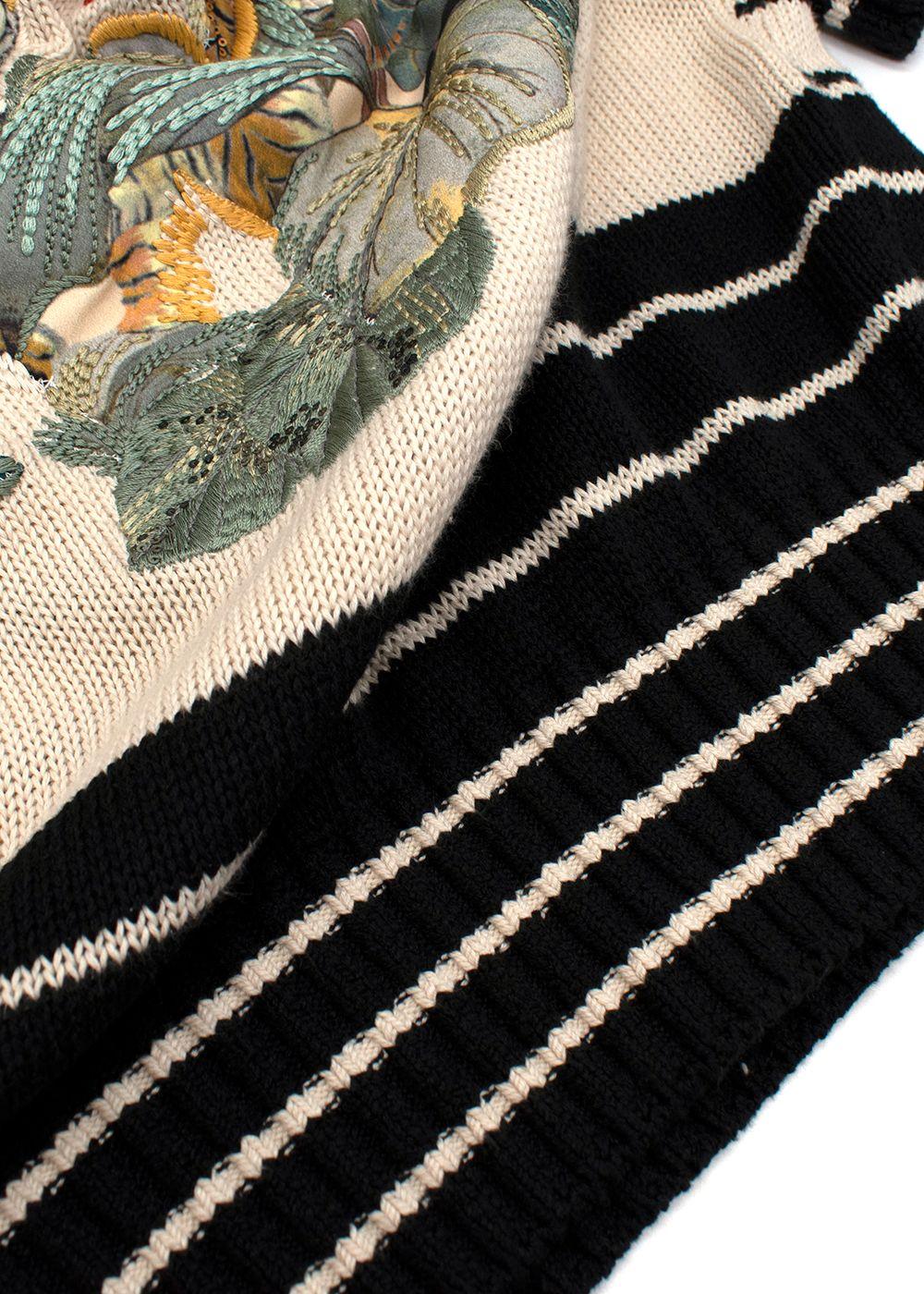 Jungle Embellished Stripe Knit Jumper