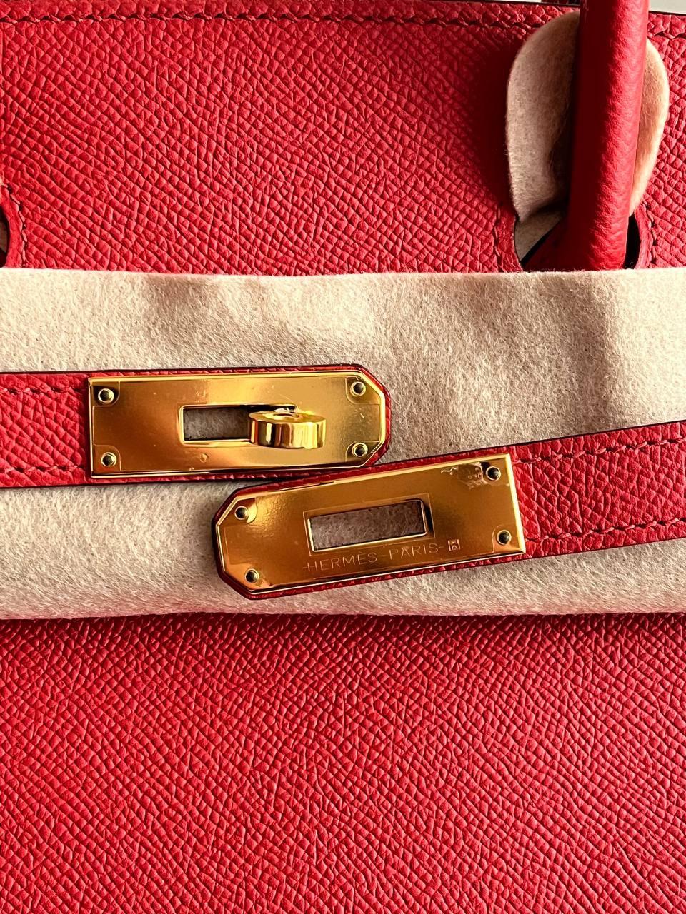 Hermes Birkin 30 Retourne in Rouge Tomate Epsom Leather with Gold Hardware
