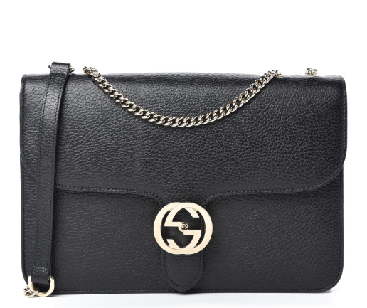 GUCCI Dollar Calfskin Interlocking G Shoulder Bag