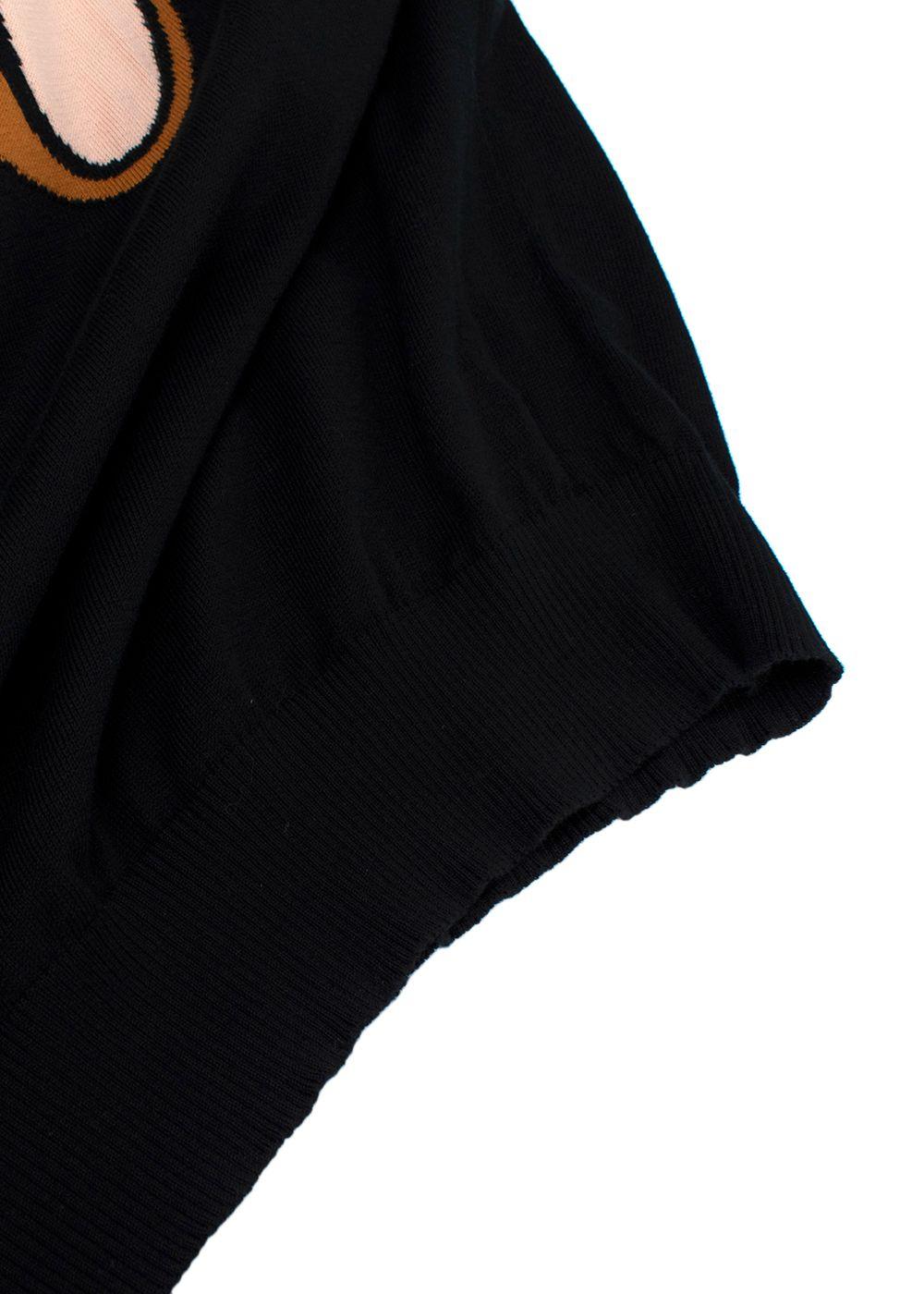 Moschino Couture Black Bear Long Knit Dress