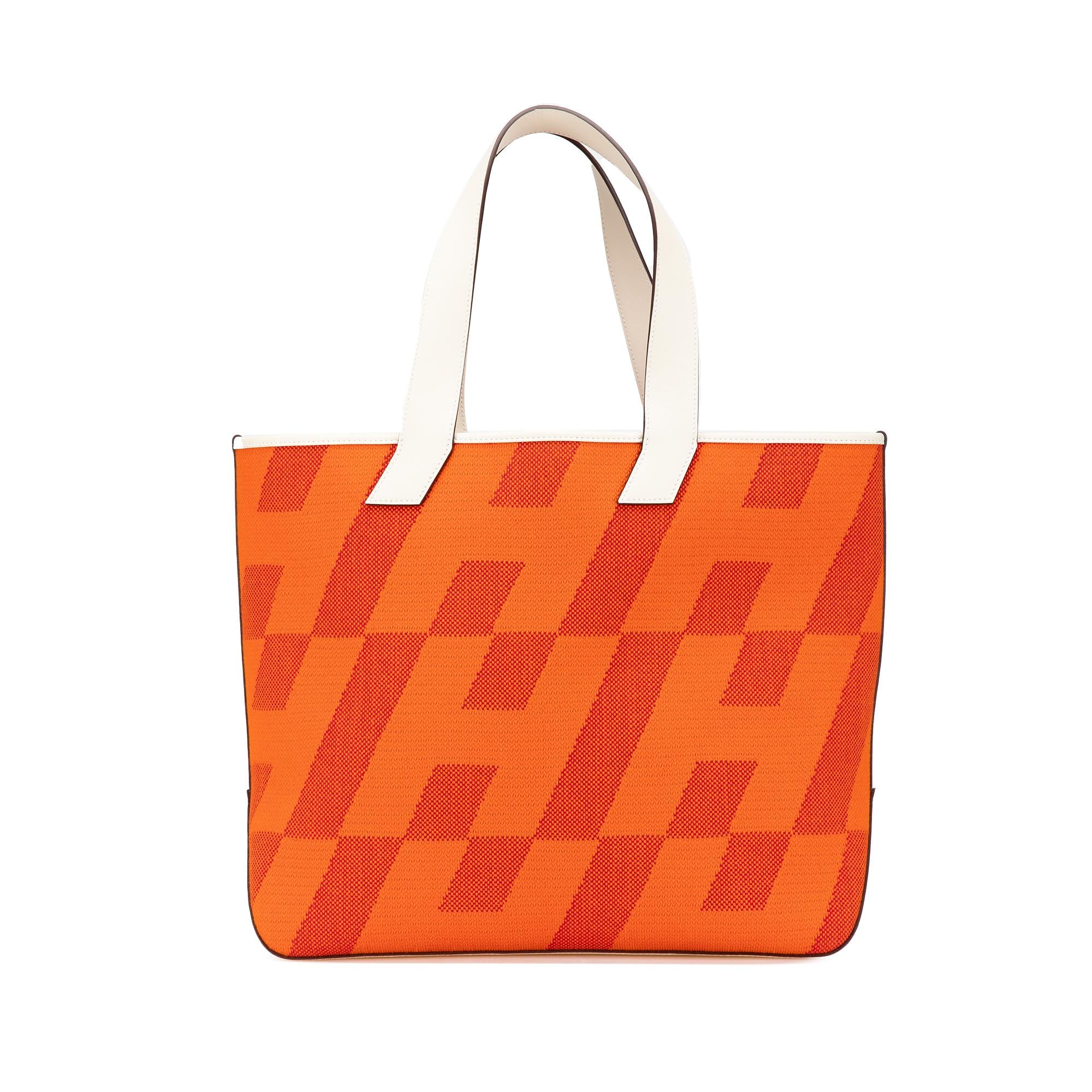 Hermes Orange Toile H and Swift Cabas H en Biais 40