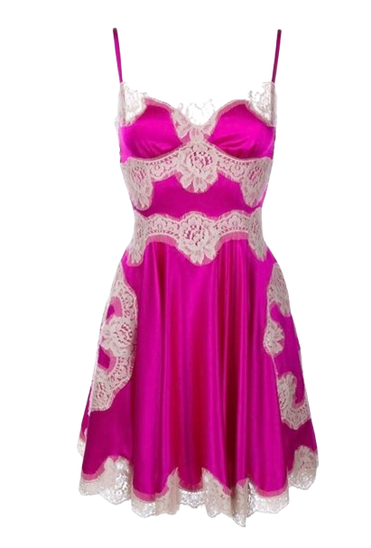 Pink Silk And Lace Dress
