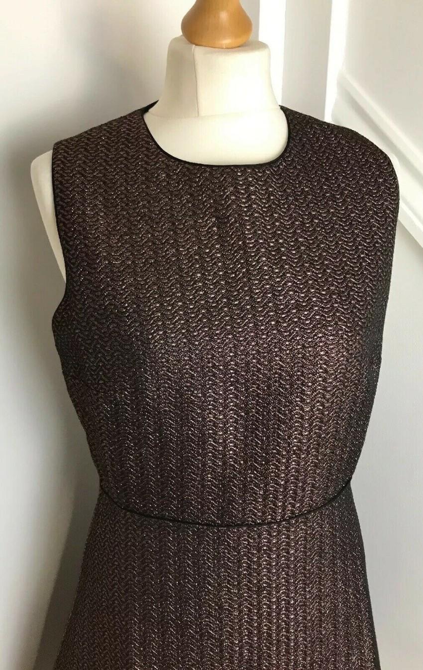 Maje Rose Gold Lurex Knit Rony Mini Dress