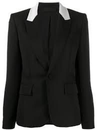 Black Wool White Trimmed Dinner Jacket