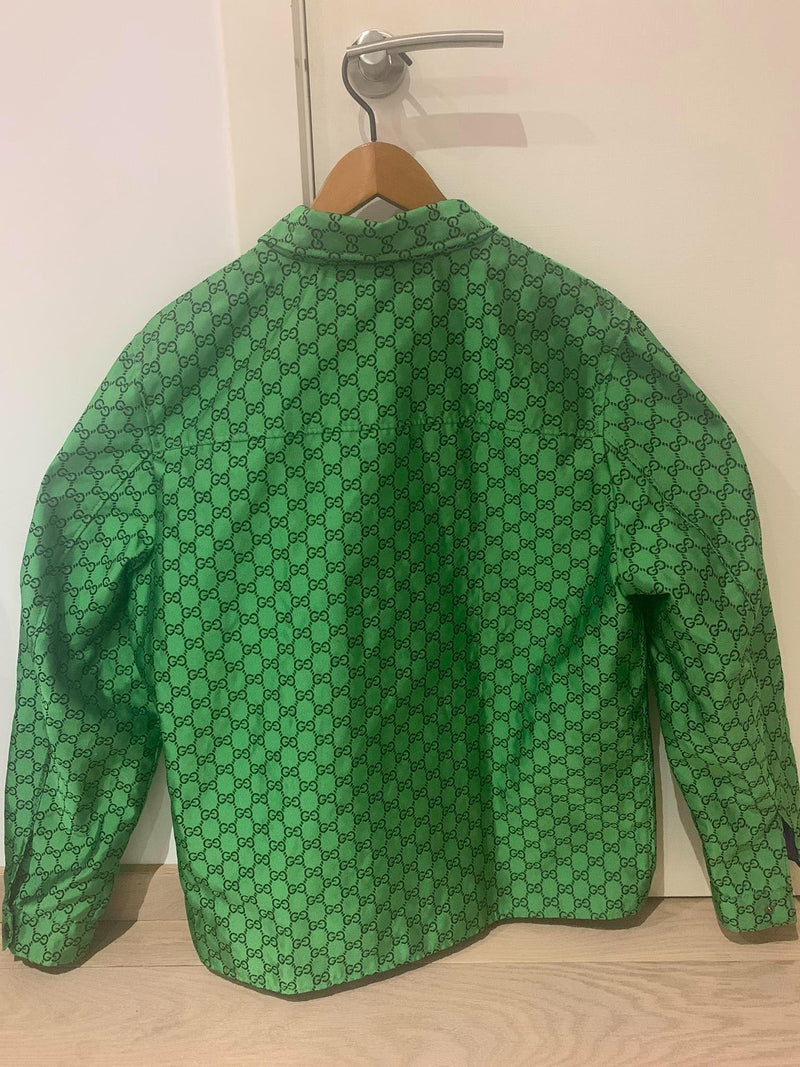 Men's Green Monogrammed Padded Wool-felt Bomber Jacket