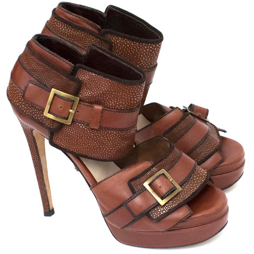 Chrissie Mom's Brown Platform Sandals