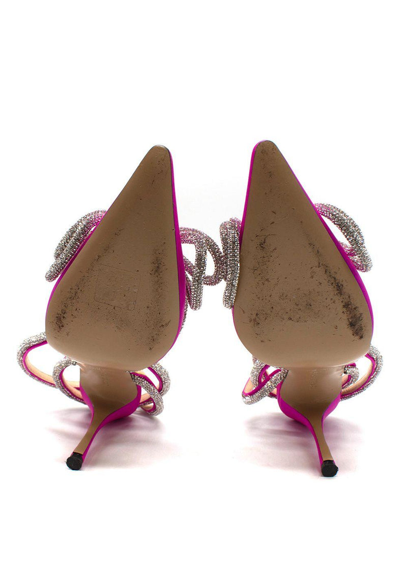 Mach & Mach Fuscia Double Bow Satin Pumps
