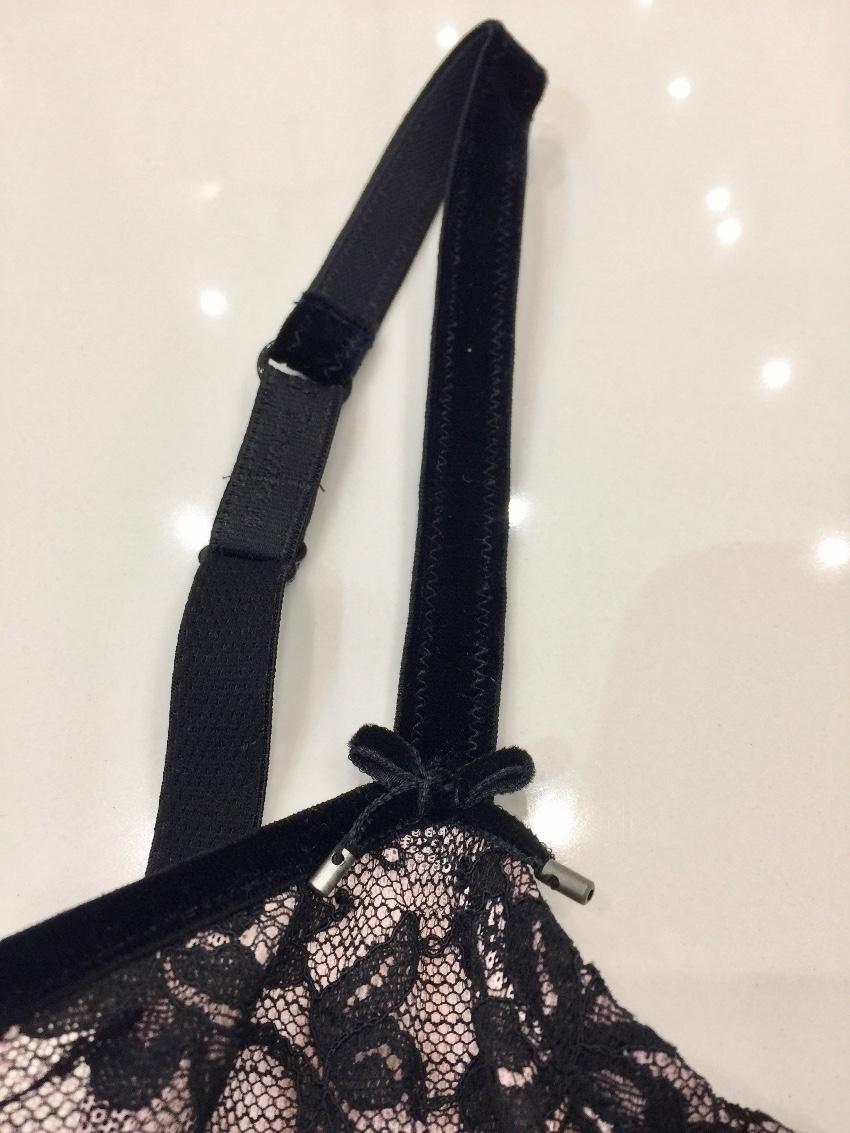 Chantal Thomass Paris Couture Leavers Lace & Velvet Bra & Brief Set