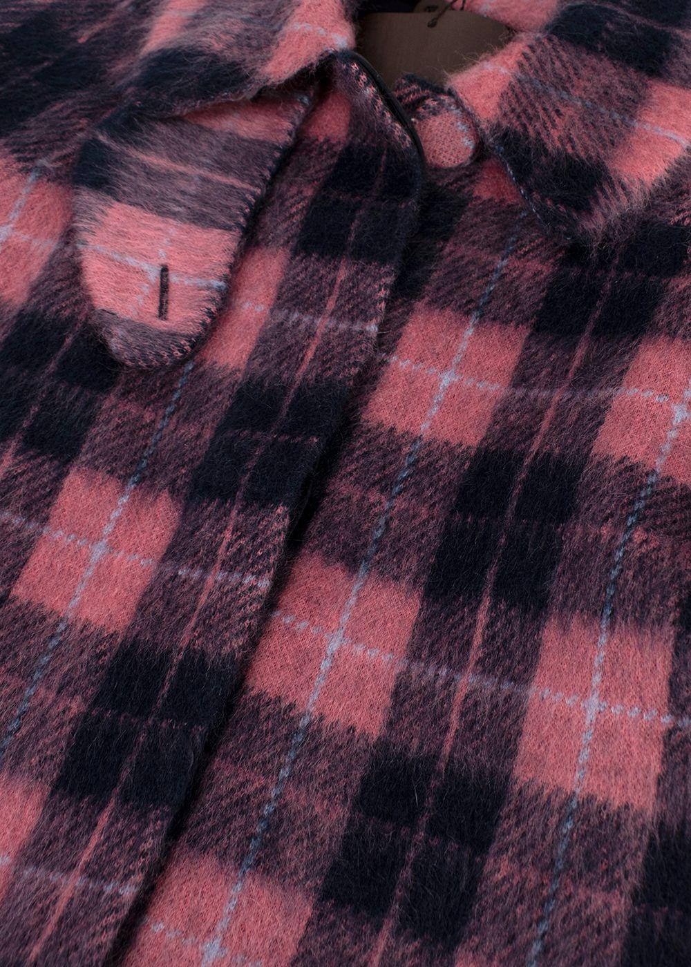 Louis Vuitton Pink & Blue Mohair Single Breasted Coat
