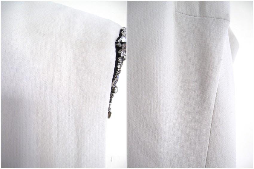 Lanvin Crystal-Embellished Padded Shoulder Dress