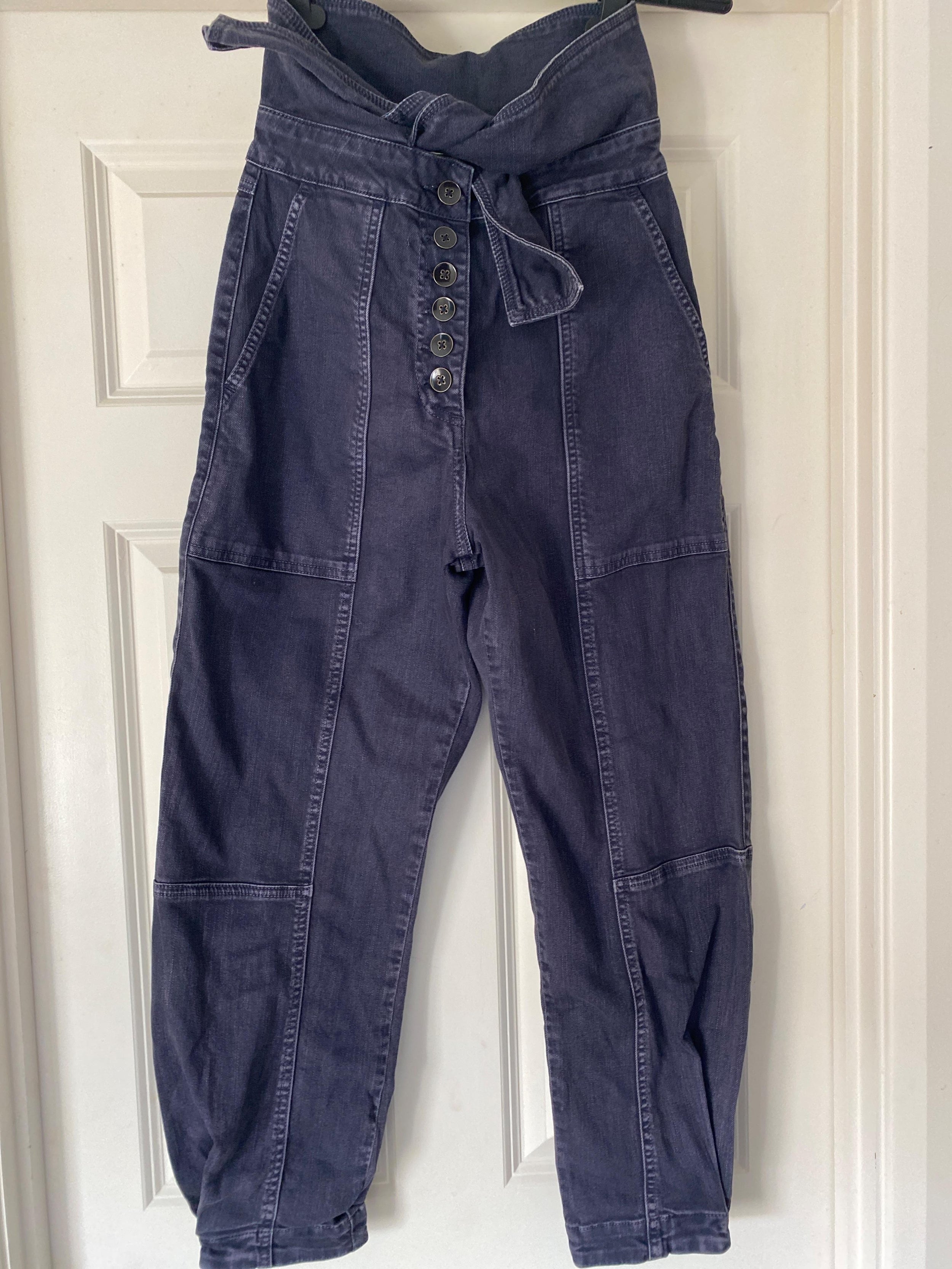 Dark denim Briar paperbag waist jeans