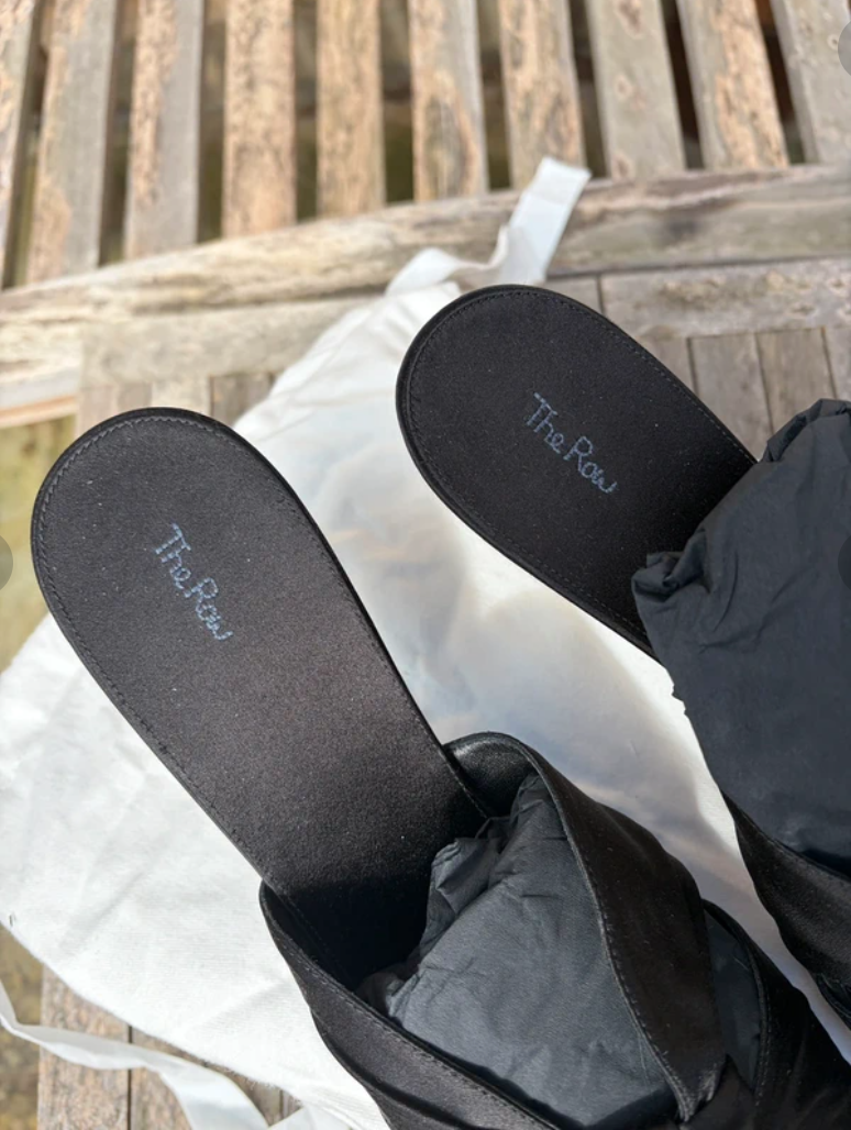 The Row Black Silk Mules