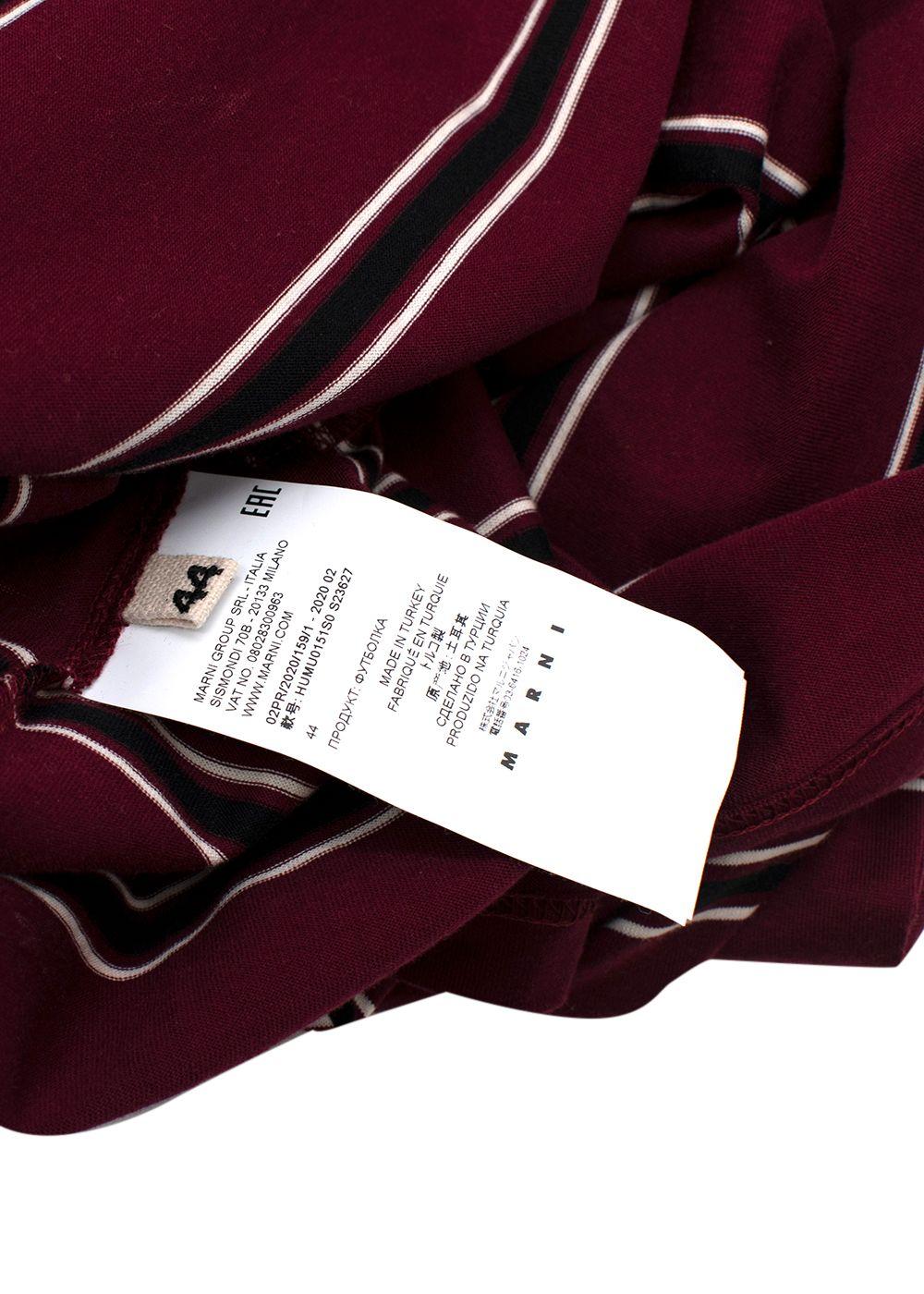 Burgundy & black striped cotton jersey T-shirt