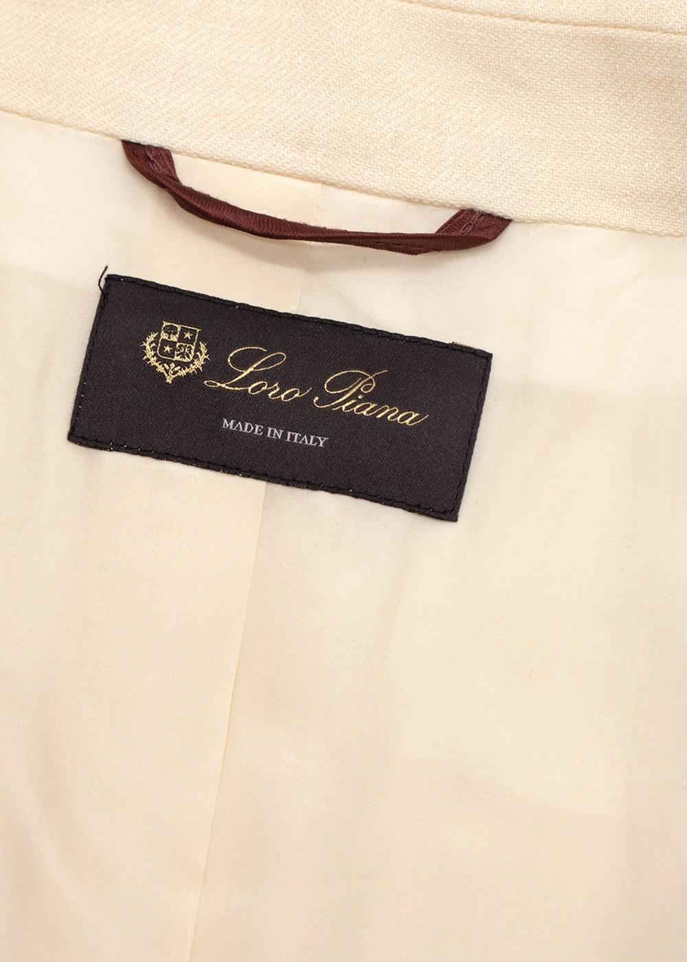 Loro Piana Cream Double Breasted Linen Blazer