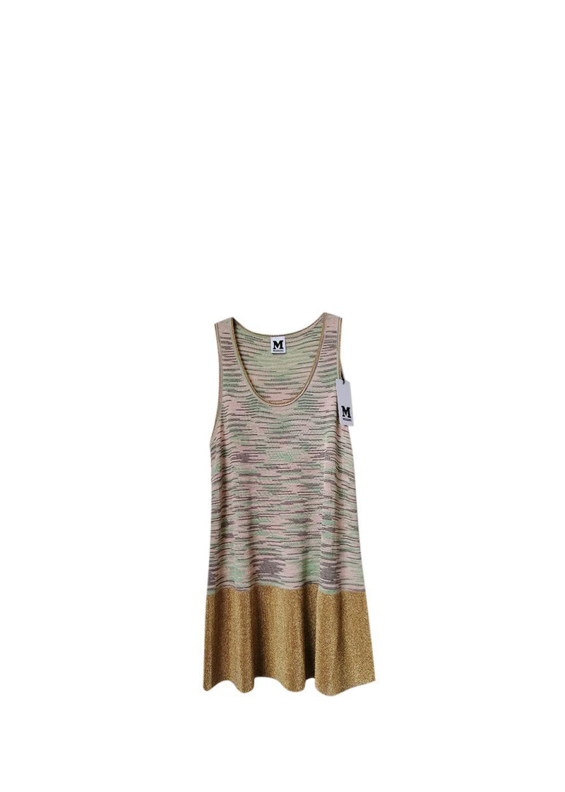 M Green, Pink & Gold Knitted Skater Dress