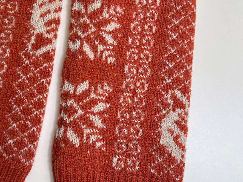 Gucci Orange Fair Isle Fingerless Foxlov Gloves - Size M