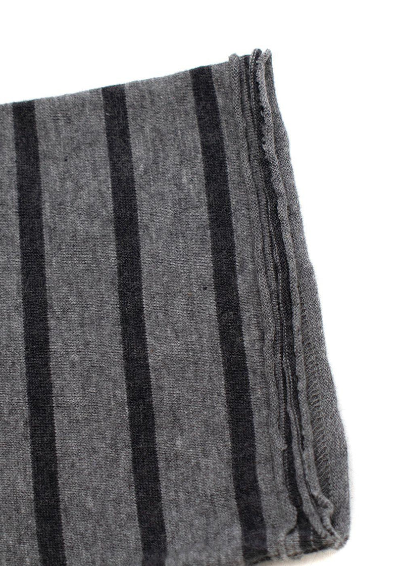 Grey Striped Cotton Jersey T-Shirt