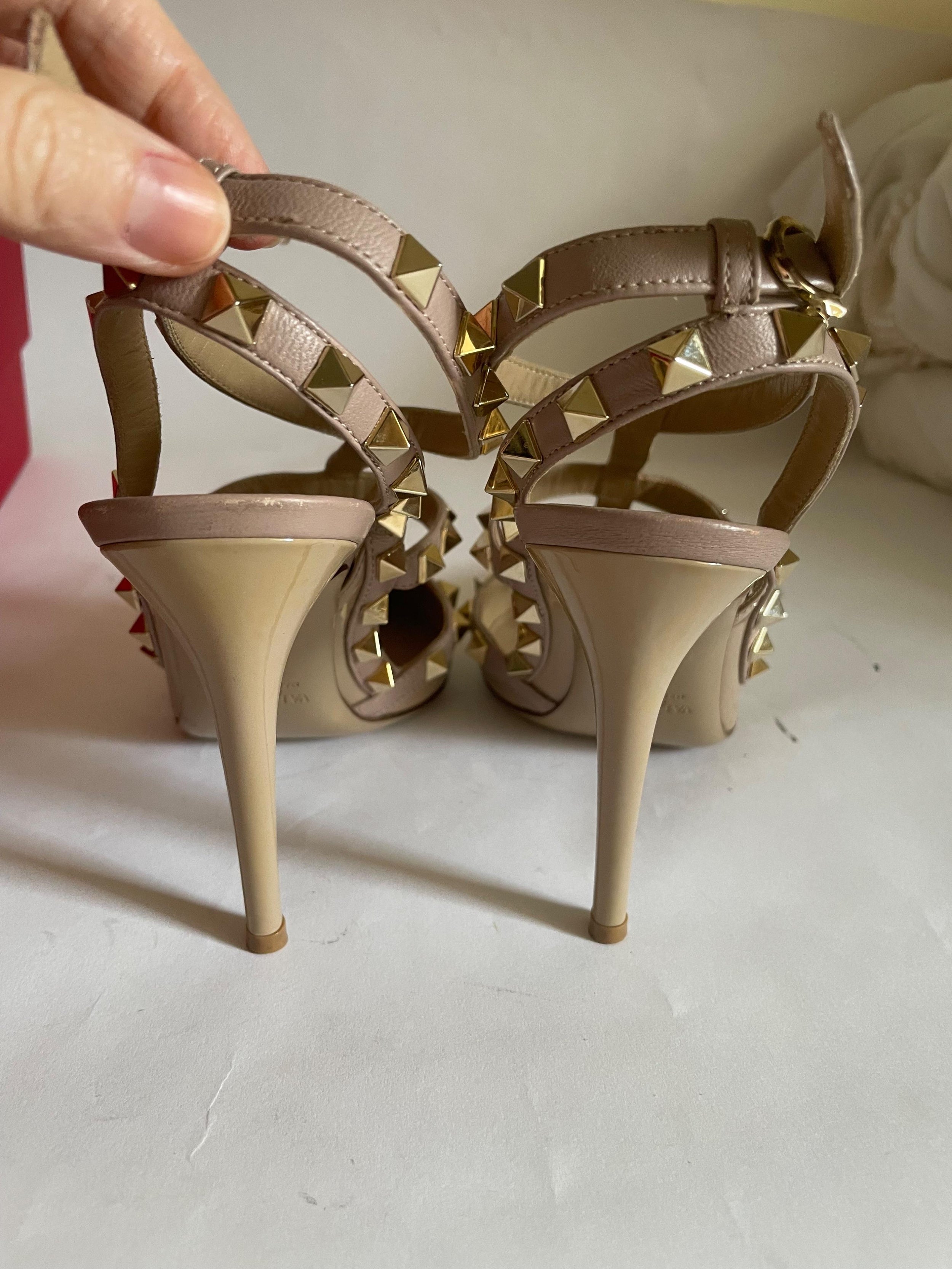 Patent Leather Rockstud Caged 100 Pumps