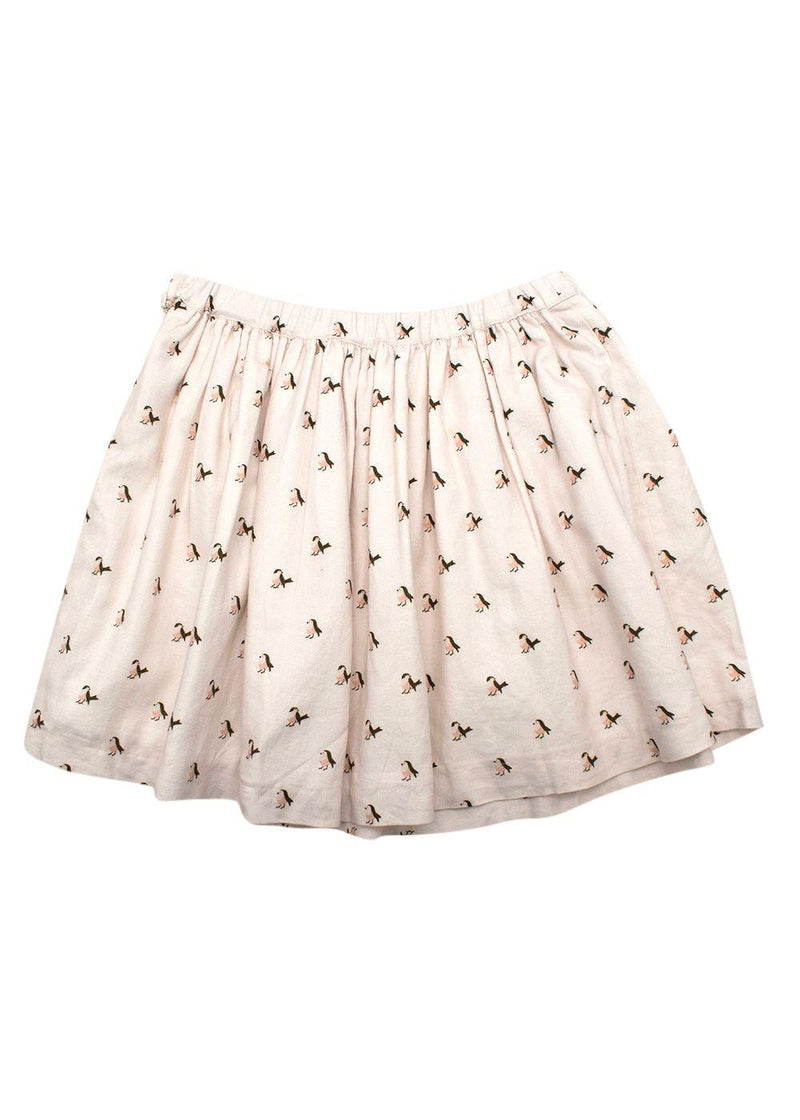 Kids 8Y Bird Print Cotton Blend Skirt