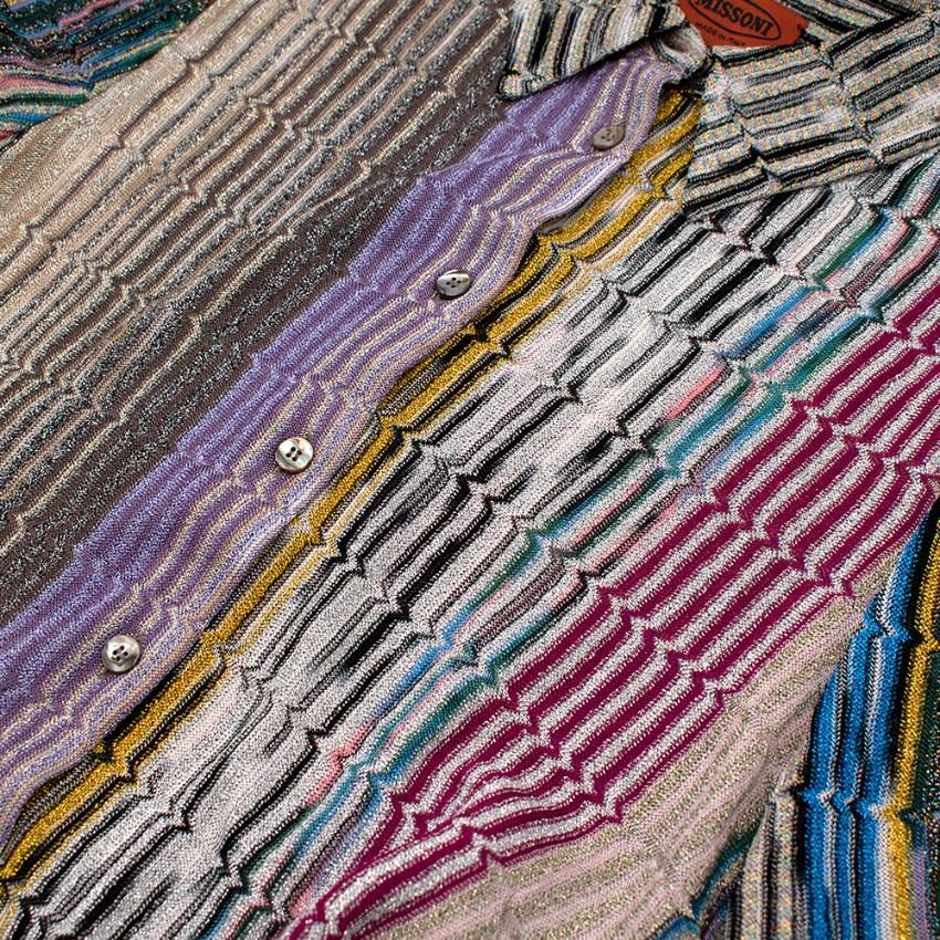Missoni metallic knit button down shirt dress