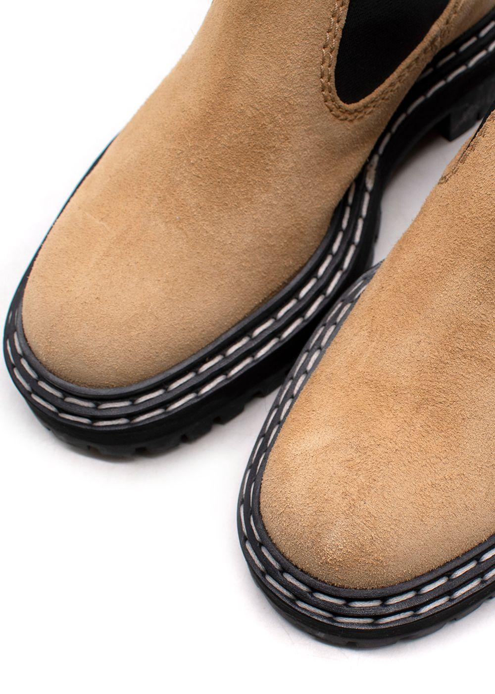 Proenza Schouler Sandy Brown Suede Chelsea Boots