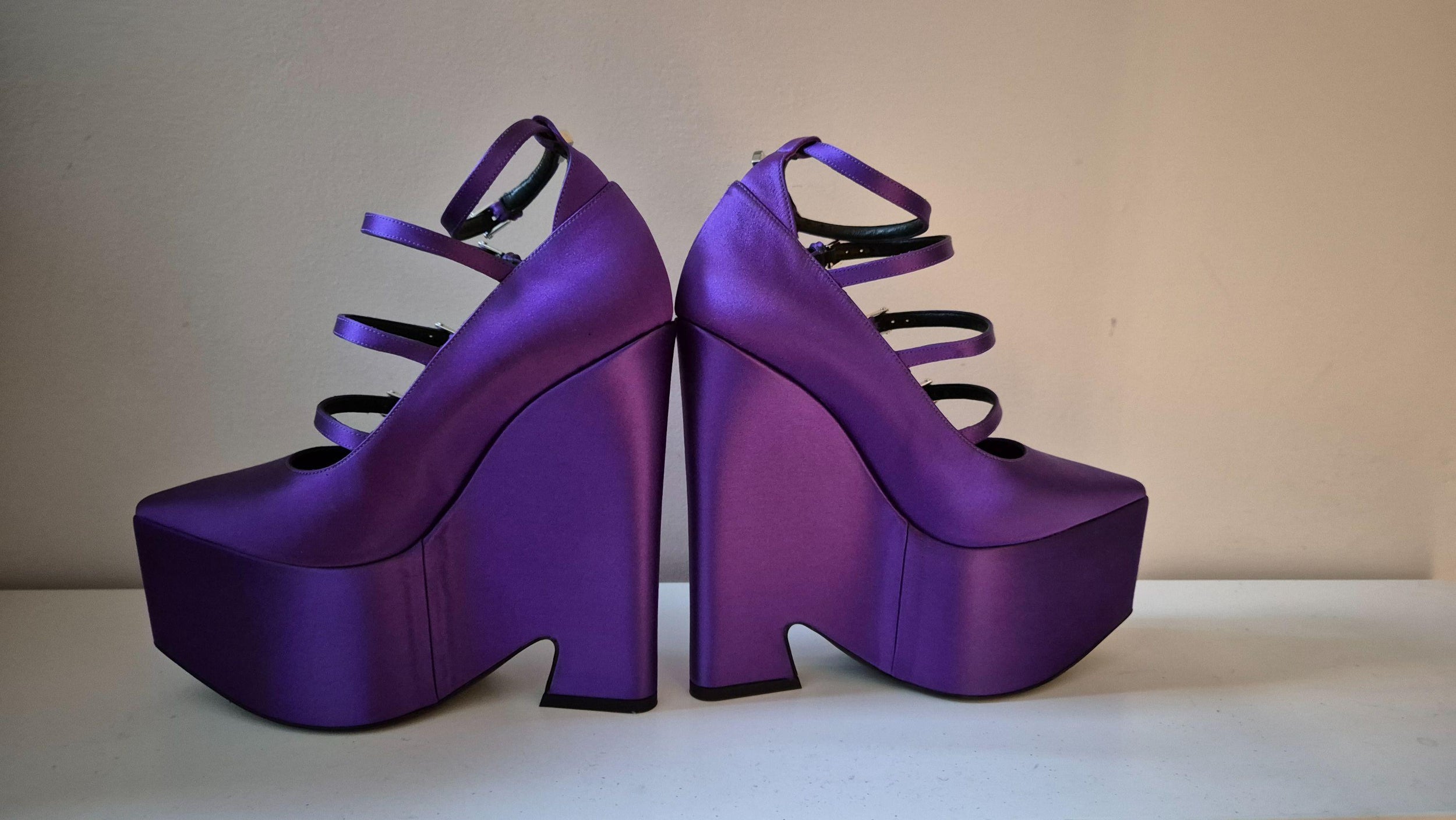 Versace Purple Tempest Platform Heels