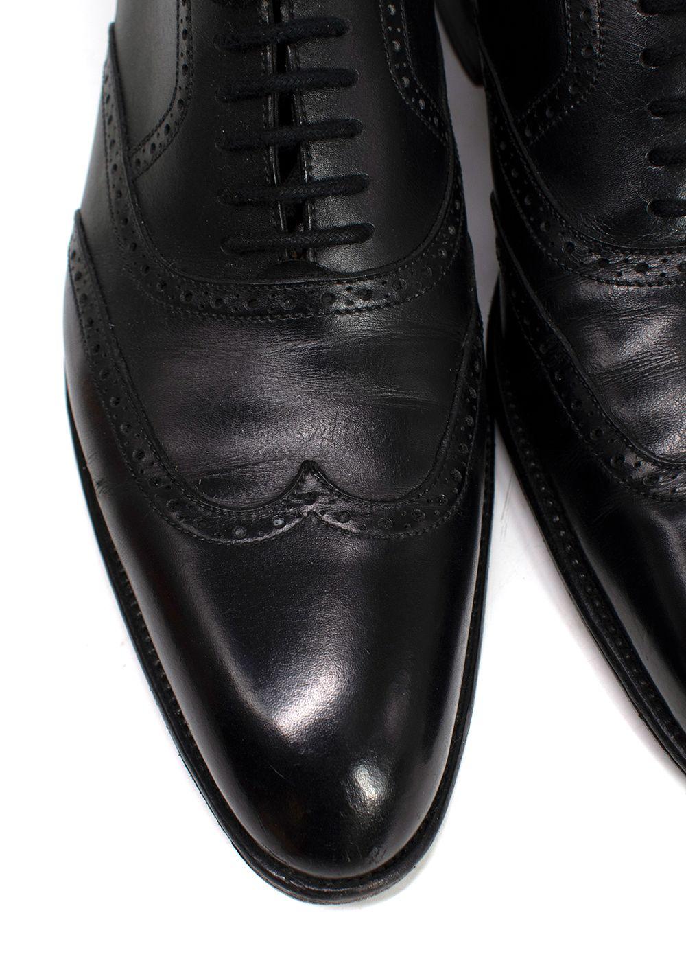 J.M. Weston Black Perforated Leather Dress Shoes
