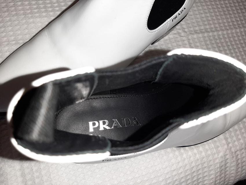 Prada White Leather 30 Ankle Boots