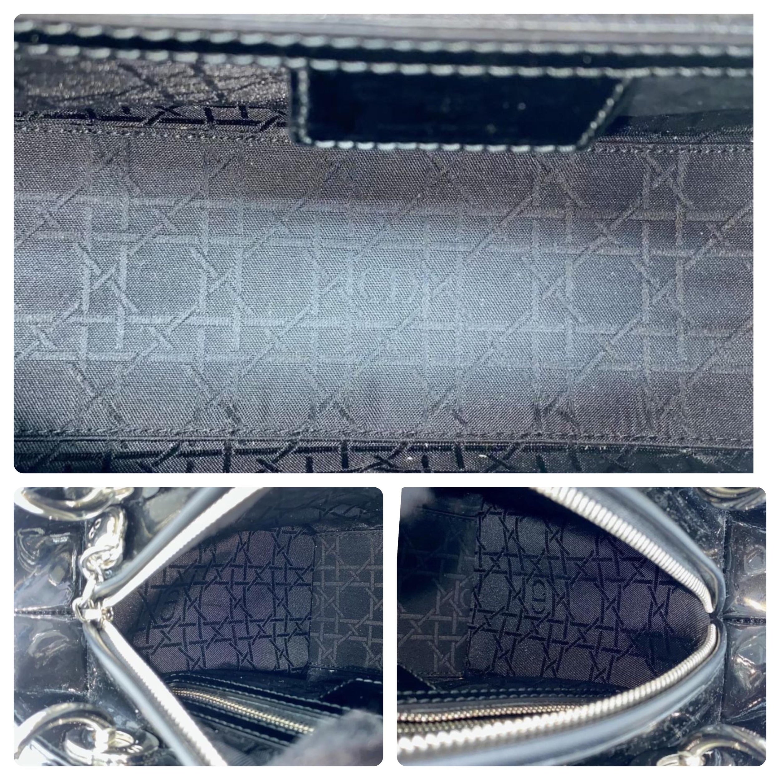 Dior Black Patent Leather Medium Lady Dior
