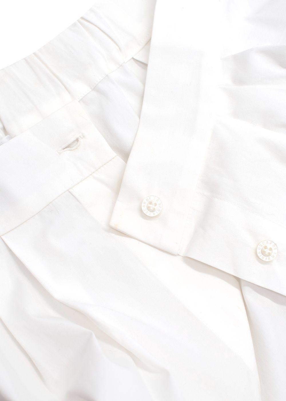 Oscar De La Renta White Pleated Mini Skirt