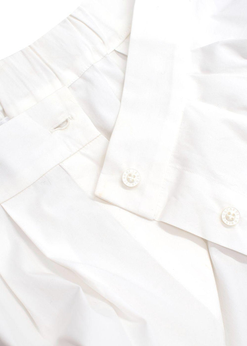 Oscar De La Renta White Pleated Mini Skirt