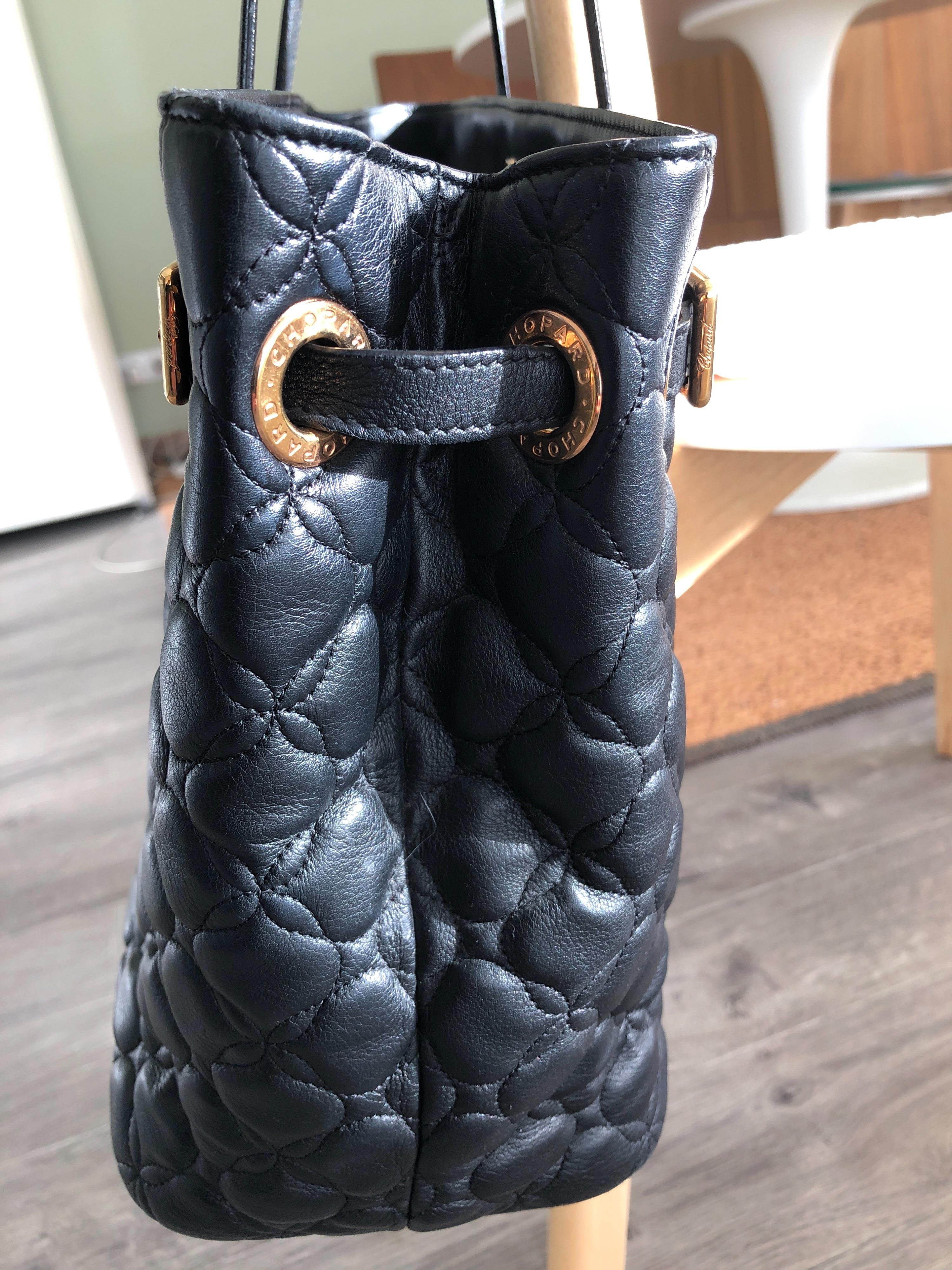 Black Quilted Leather Tote