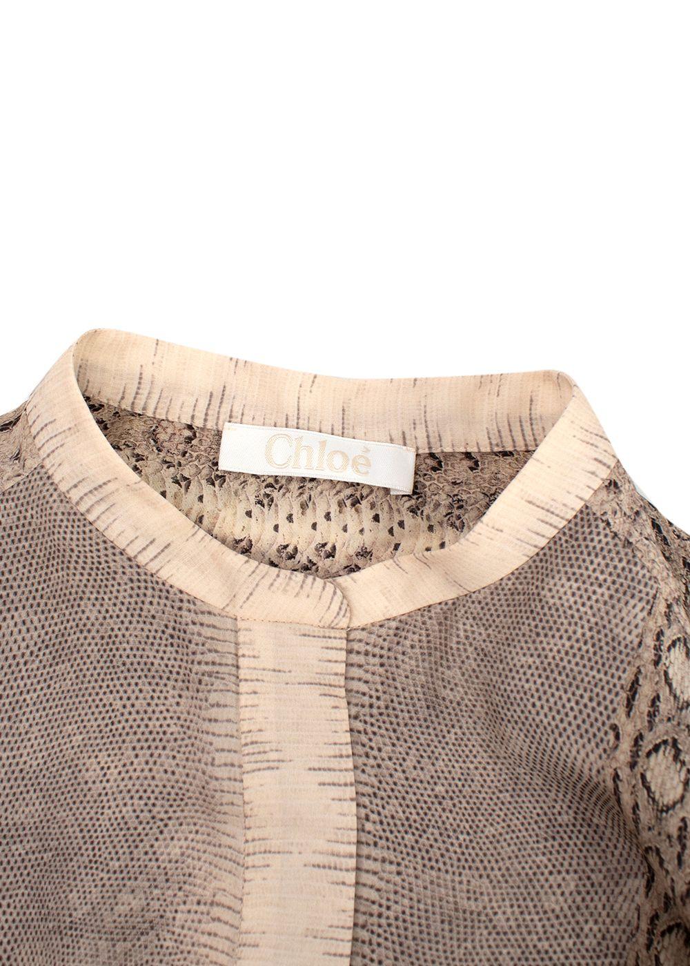 chloe snakeprint silk blouse