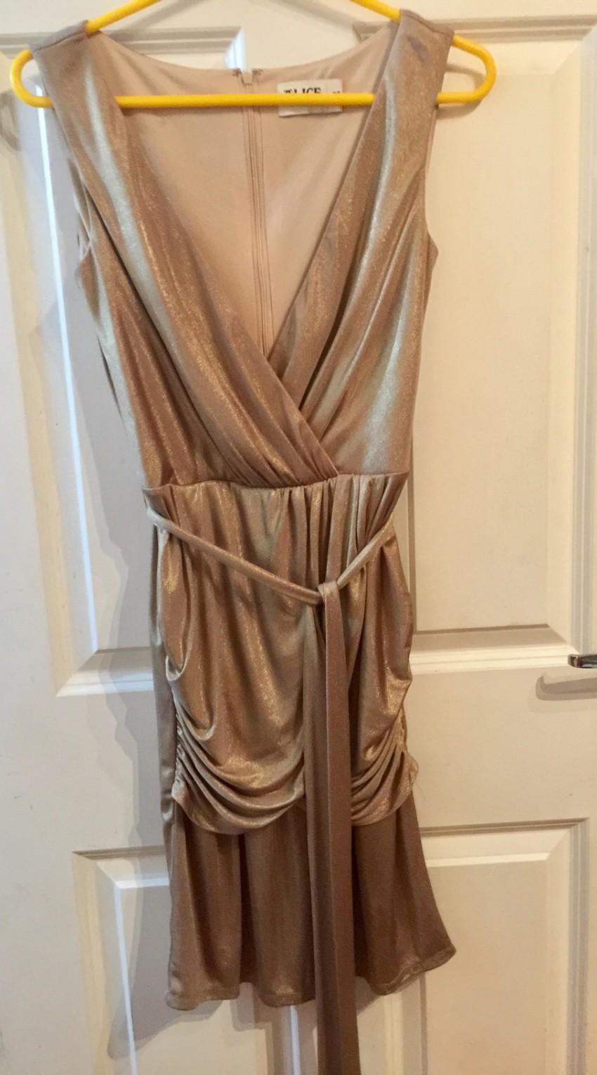 Alice by Temperley Metallic Draped Mini Dress