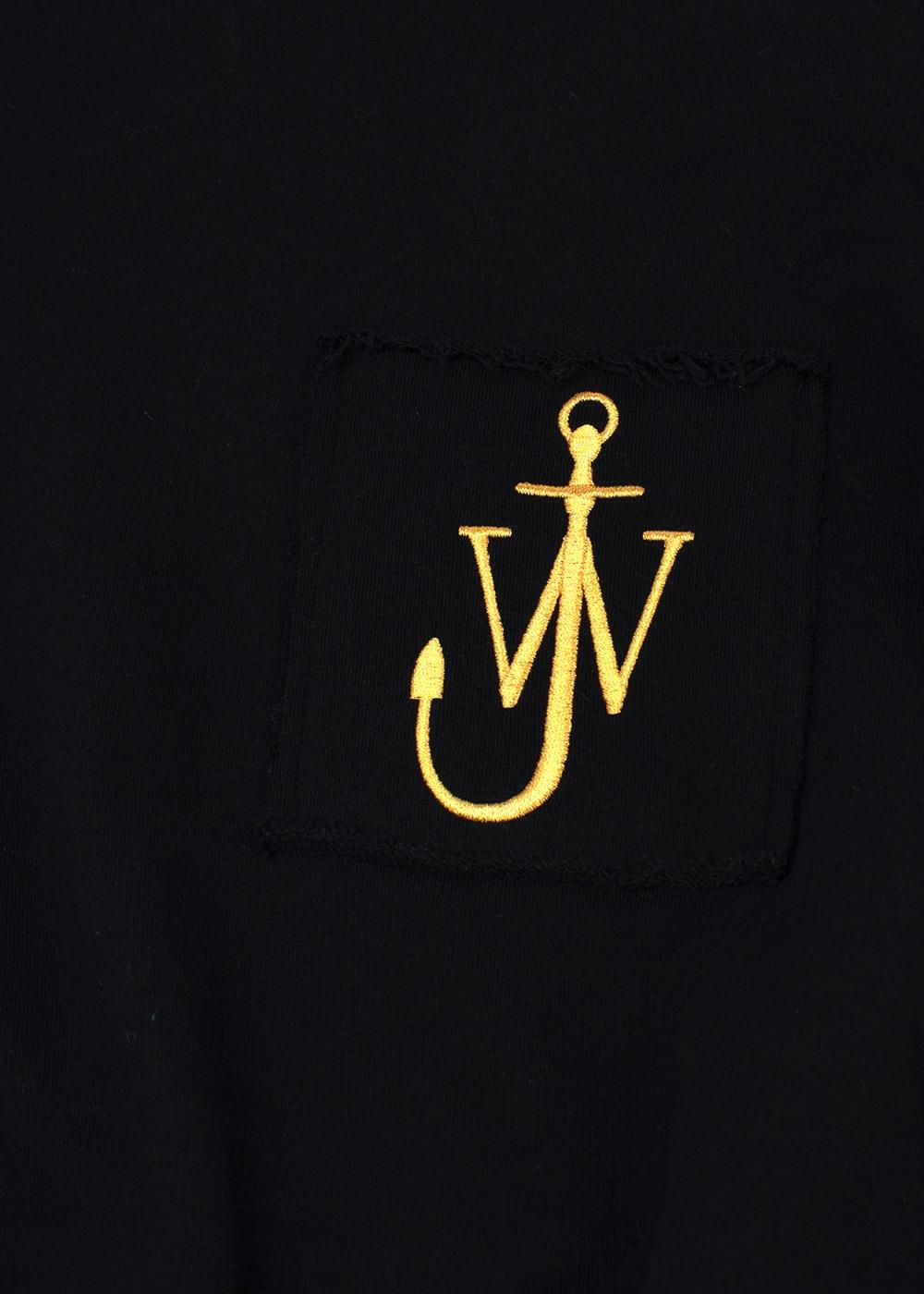 Washed Black Embroidered Cotton Sweatshirt