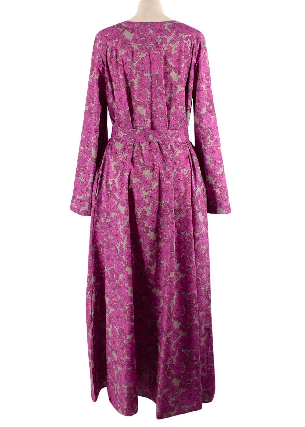 Elegant Embroidery Purple Belted Embroidered Kaftan